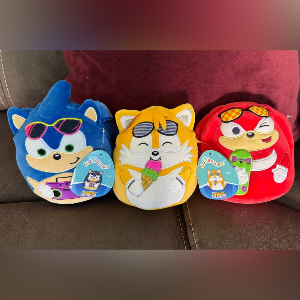 Set of 3 Sonic 5” Squishmallows - Sonic, Tails & Knuckles